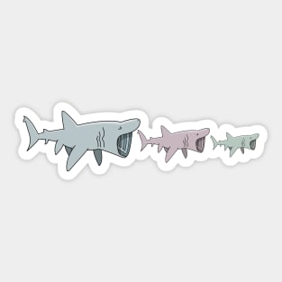 Basking Shark Family - cute cartoon Sticker